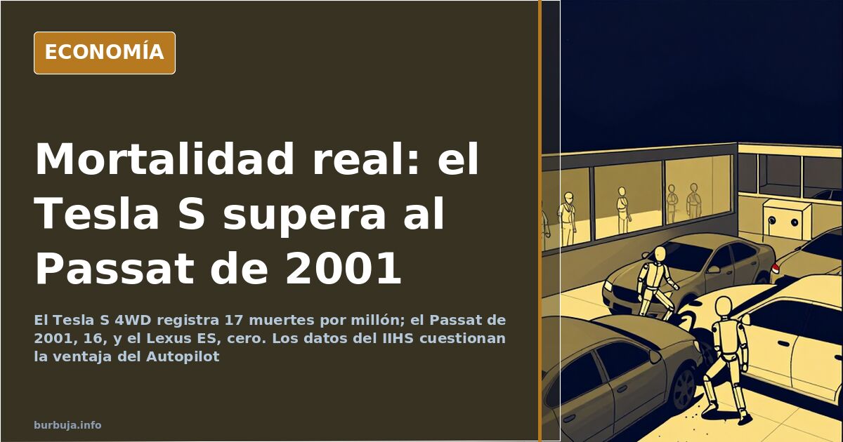 Tesla S: 17 muertes por millón, más que un Passat de 2001