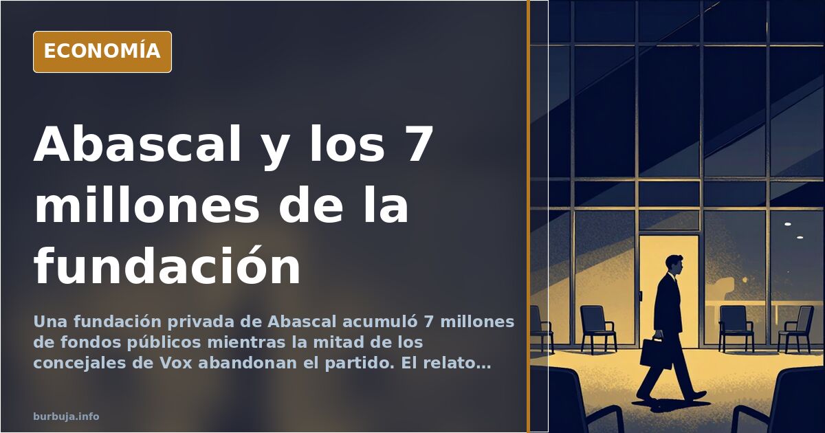 Vox y la fundación de Abascal: 7 millones de dinero público