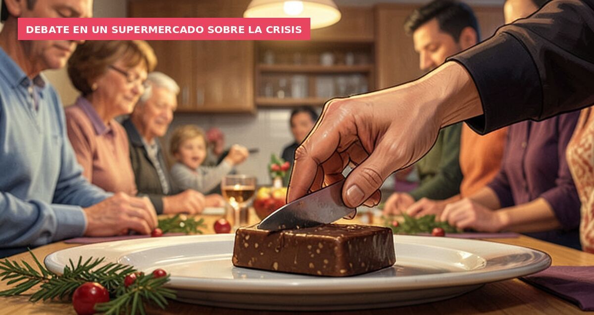 Debate en un supermercado sobre la crisis