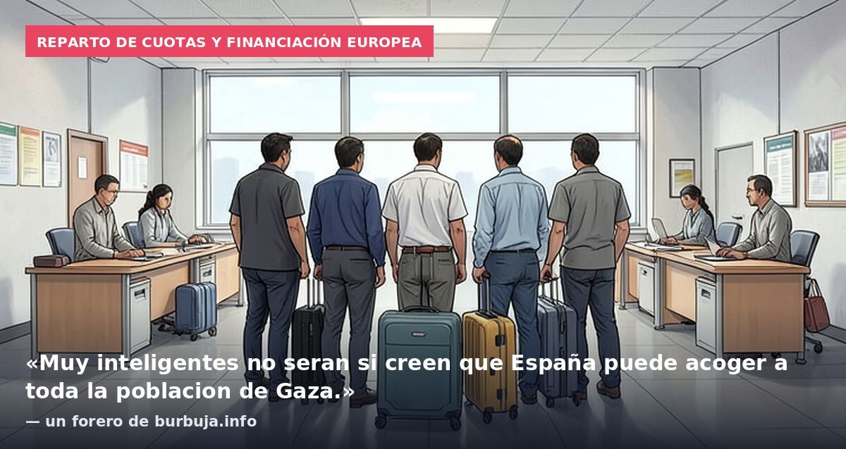 Reparto de cuotas y financiación europea: «Muy inteligentes no seran si creen que España puede acoger a toda la poblacion de Gaza.» — un forero de burbuja.info