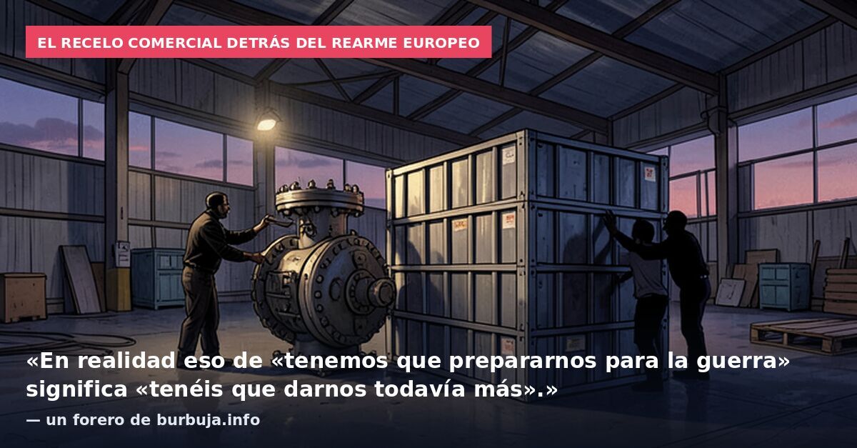 El recelo comercial detrás del rearme europeo: «En realidad eso de «tenemos que prepararnos para la guerra» significa «tenéis que darnos todavía más».» — un forero de burbuja.info