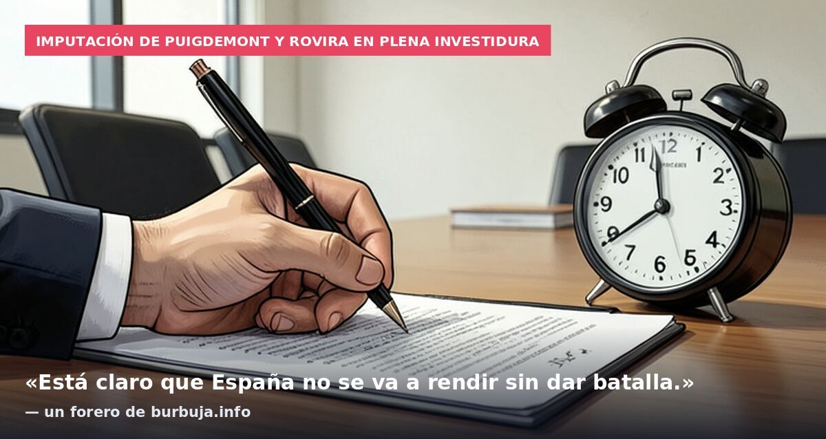 Imputación de Puigdemont y Rovira en plena investidura: «Está claro que España no se va a rendir sin dar batalla.» — un forero de burbuja.info