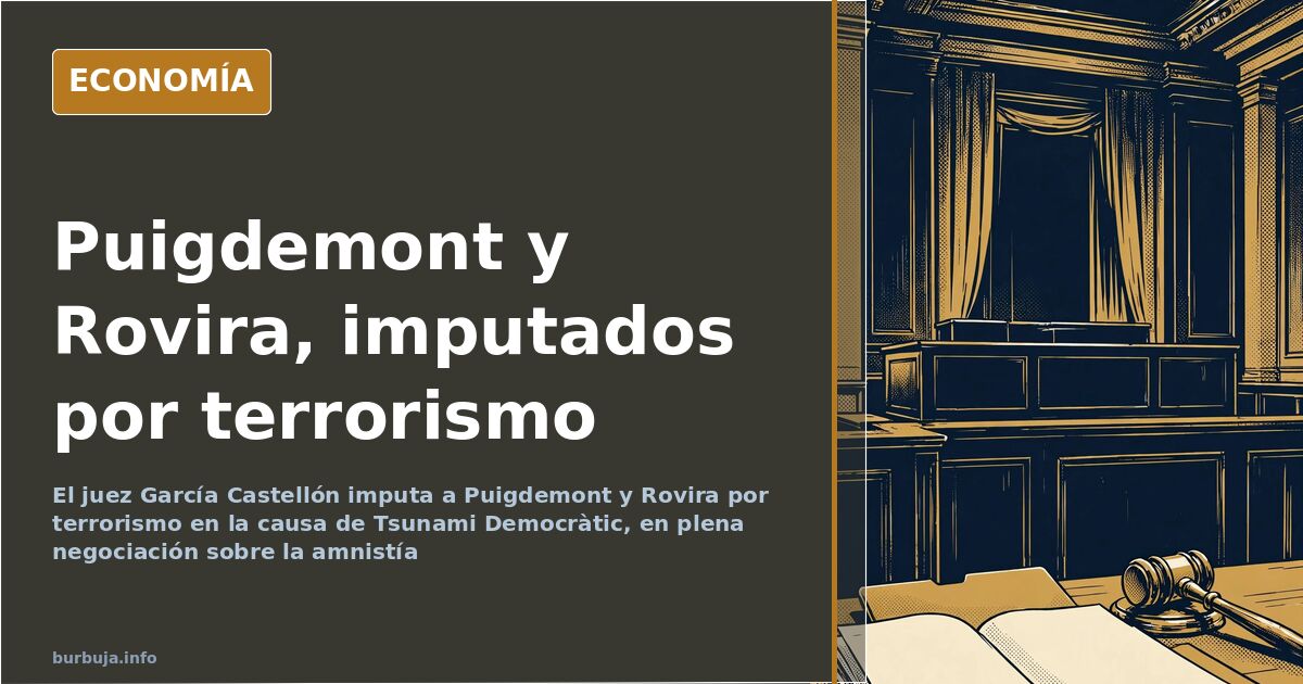 Sala de vistas vacía con un expediente abierto sobre la mesa, ilustración de la imputación por terrorismo en la Audiencia Nac