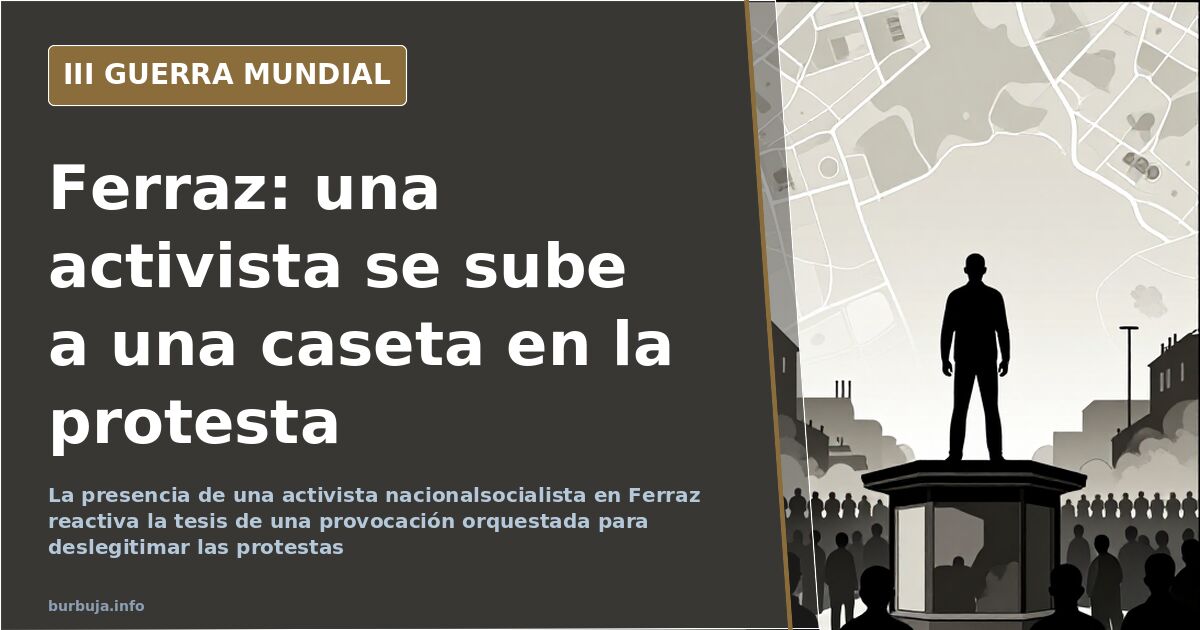 Concentración ciudadana en la calle Ferraz con banderas de España