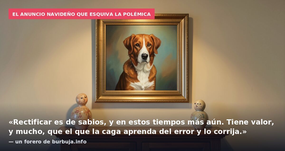 El anuncio navideño que esquiva la polémica: «Rectificar es de sabios, y en estos tiempos más aún. Tiene valor, y mucho, que el que la caga aprenda del error y lo corrija.» — un forero de burbuja.info