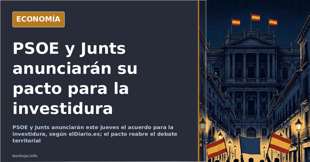 Ilustración editorial nocturna de una calle española con banderas y pancartas de protesta ante una fachada institucional