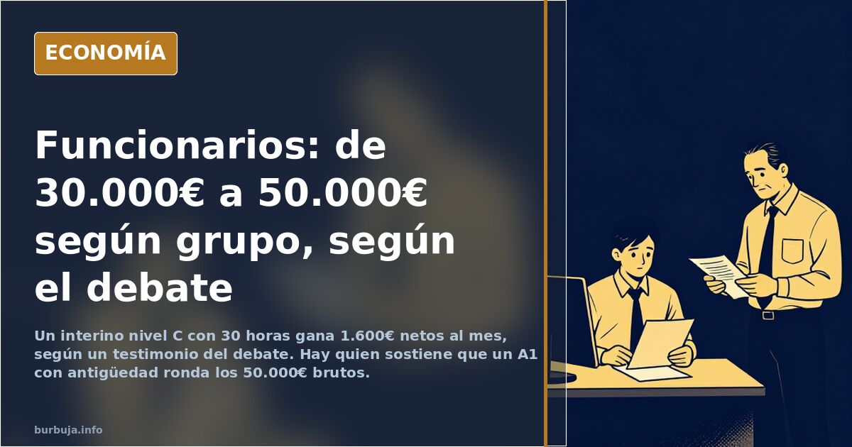 Funcionarios: de 30.000€ a 50.000€ según grupo, según el debate