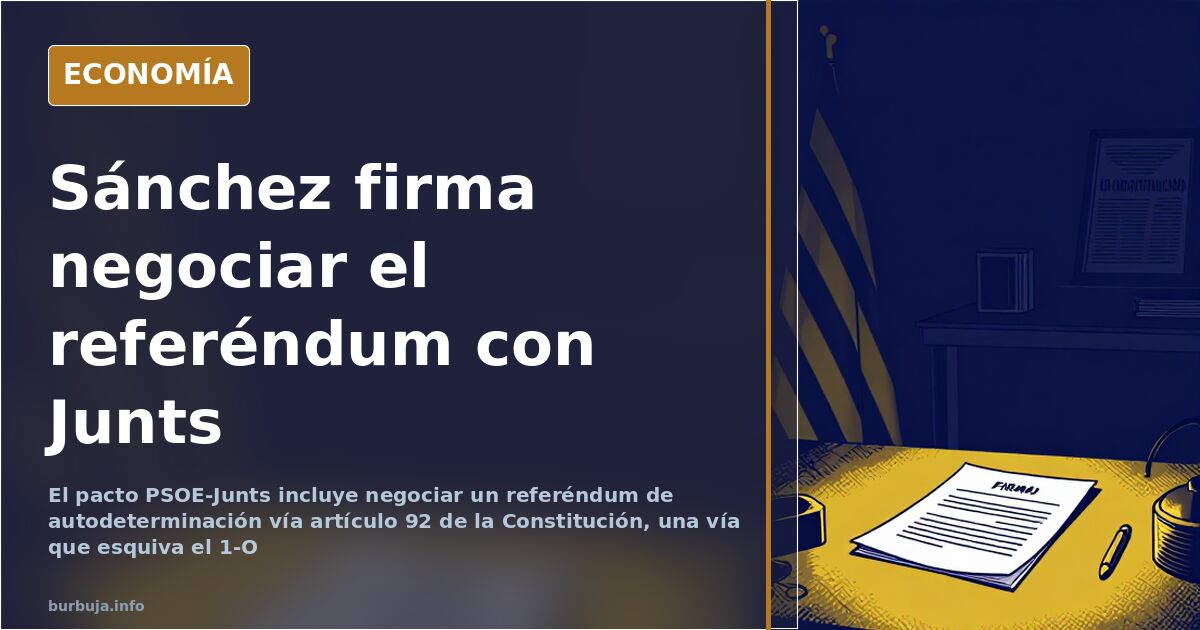 Sánchez garantiza por escrito a Junts negociar el referéndum