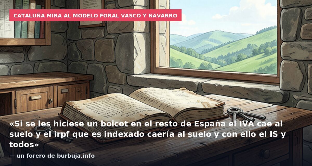 Cataluña mira al modelo foral vasco y navarro: «Si se les hiciese un boicot en el resto de España el IVA cae al suelo y el irpf que es indexado caería al suelo y con ello el IS y todos» — un forero de burbuja.info