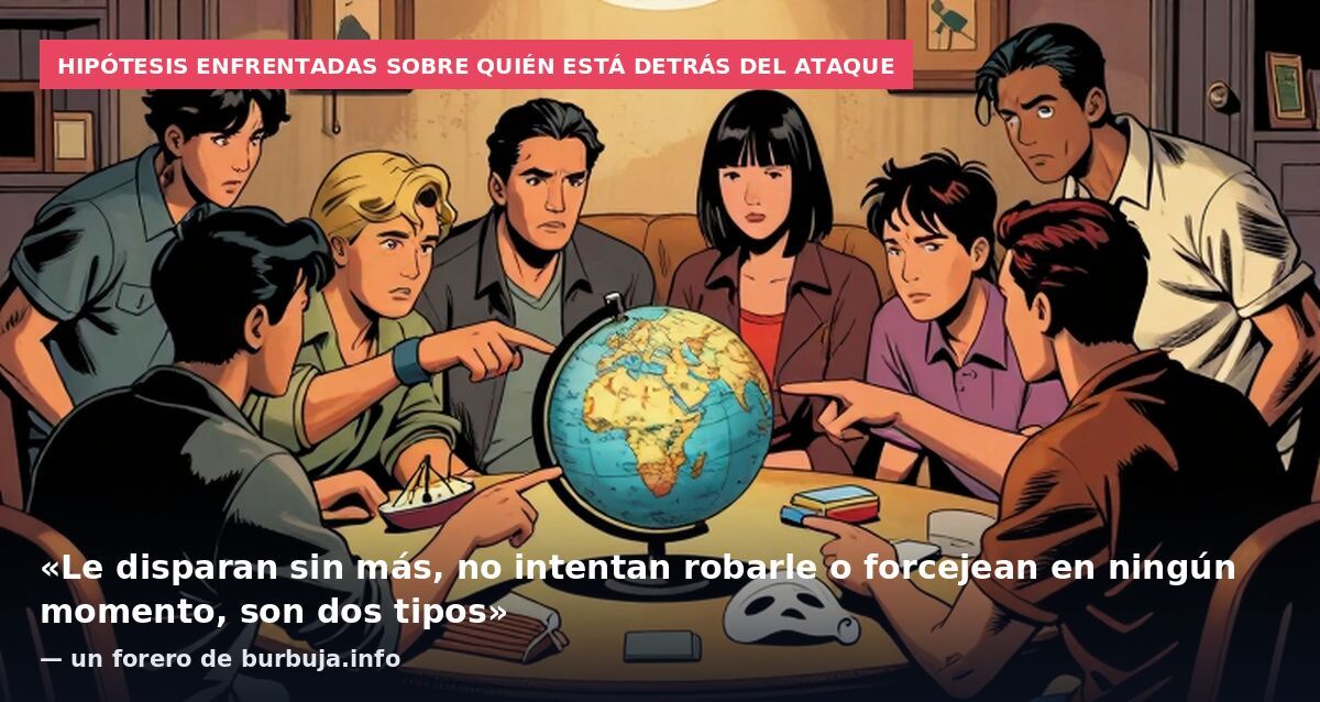 Hipótesis enfrentadas sobre quién está detrás del ataque: «Le disparan sin más, no intentan robarle o forcejean en ningún momento, son dos tipos» — un forero de burbuja.info