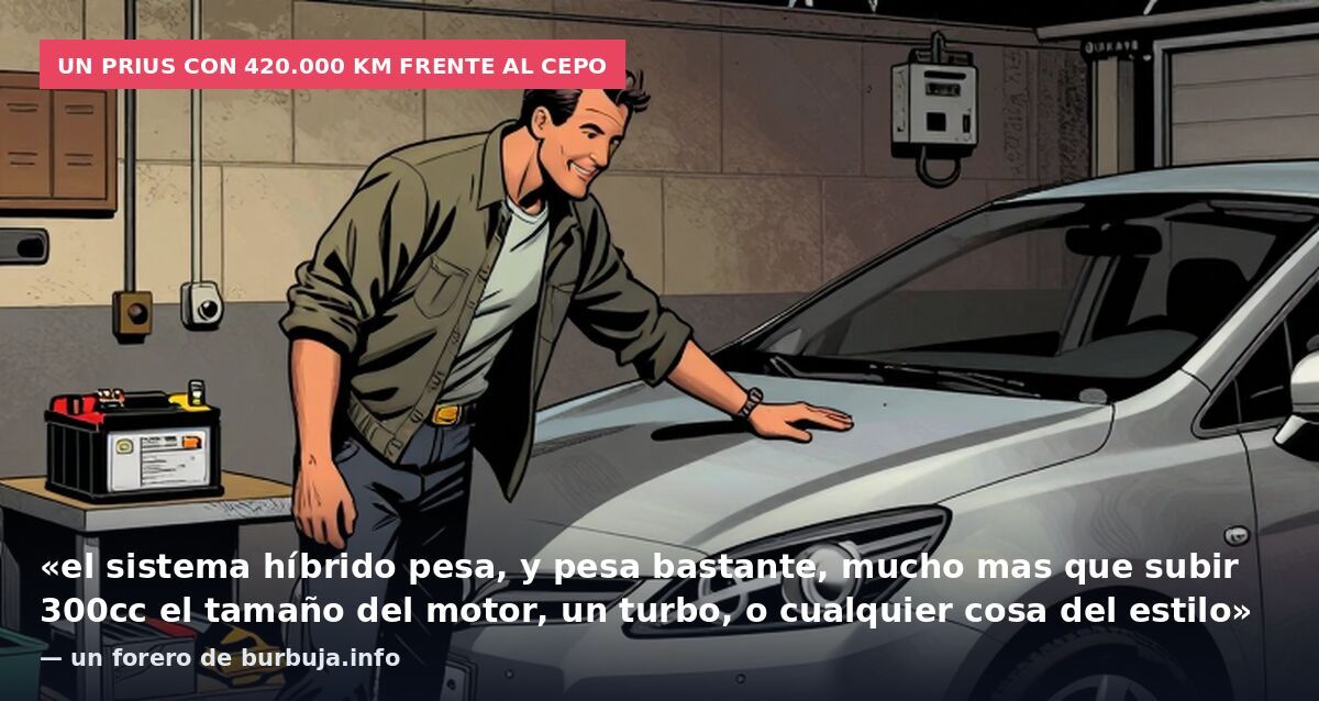 Un Prius con 420.000 km frente al cepo: «el sistema híbrido pesa, y pesa bastante, mucho mas que subir 300cc el tamaño del motor, un turbo, o cualquier cosa del estilo» — un forero de burbuja.info