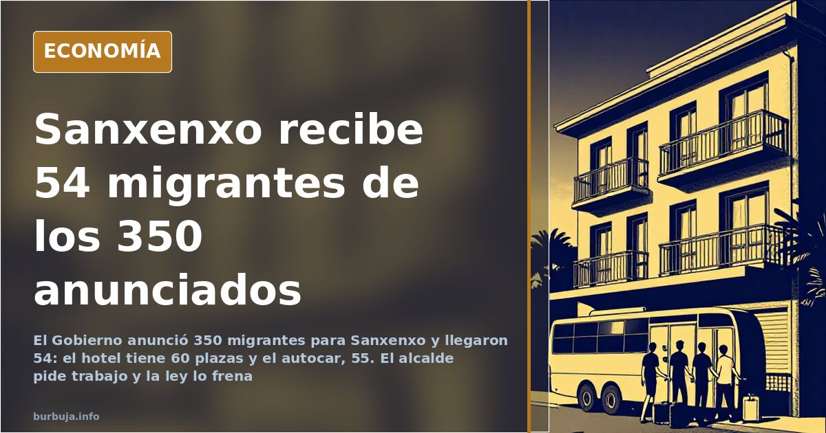 Sanxenxo aloja a 54 migrantes de los 350 que anunció el Gobierno