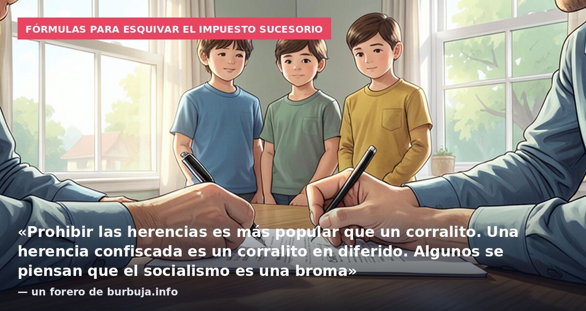 Fórmulas para esquivar el impuesto sucesorio: «Prohibir las herencias es más popular que un corralito. Una herencia confiscada es un corralito en diferido. Algunos se piensan que el socialismo es una broma» — un forero de burbuja.info