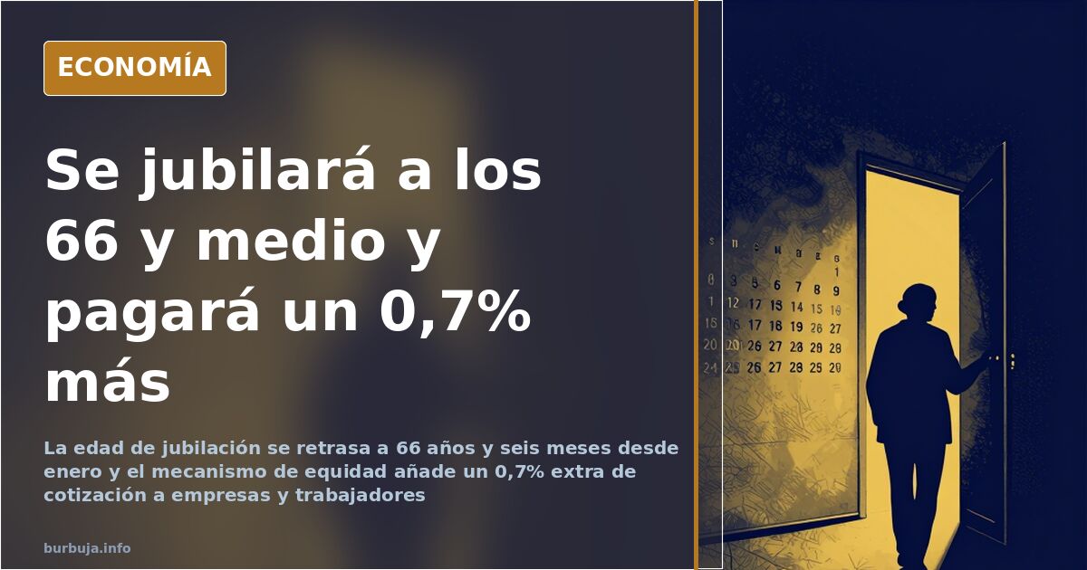 Jubilación a los 66 y medio: pagas un 0,7% más de cotización