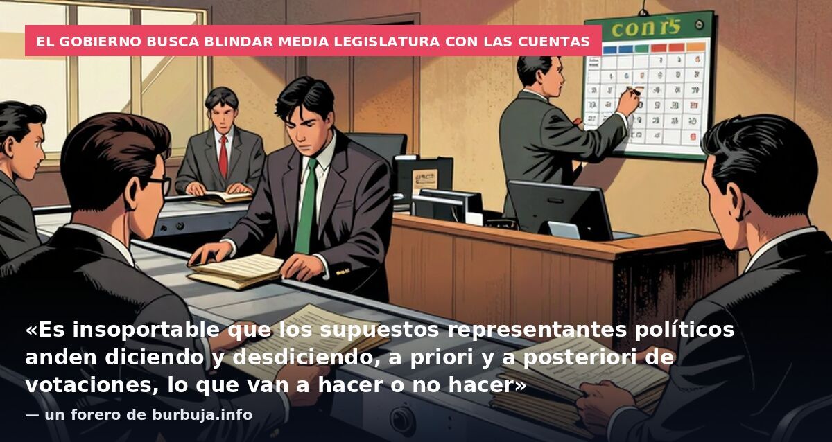 El Gobierno busca blindar media legislatura con las cuentas: «Es insoportable que los supuestos representantes políticos anden diciendo y desdiciendo, a priori y a posteriori de votaciones, lo que van a hacer o no hacer» — un forero de burbuja.info