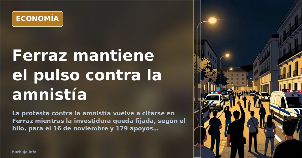 Concentración ciudadana en la calle Ferraz de Madrid durante una de las movilizaciones contra la amnistía