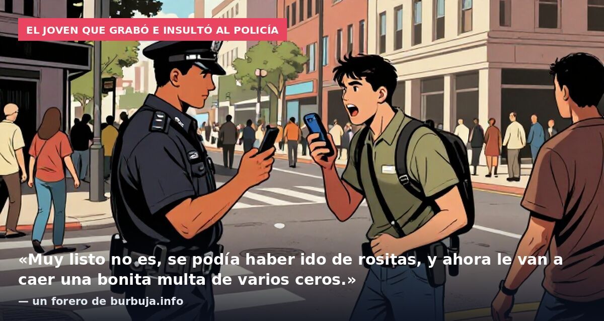 El joven que grabó e insultó al policía: «Muy listo no es, se podía haber ido de rositas, y ahora le van a caer una bonita multa de varios ceros.» — un forero de burbuja.info