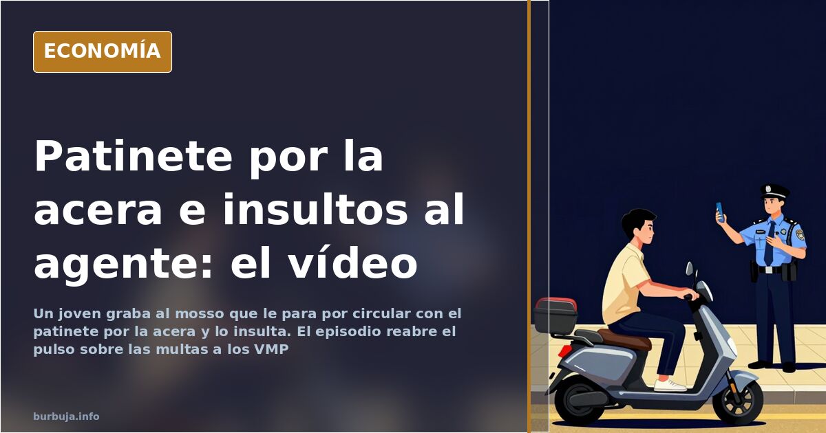Insultos a un mosso tras ir en patinete por la acera