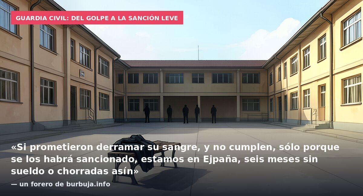 Guardia Civil: del golpe a la sanción leve: «Si prometieron derramar su sangre, y no cumplen, sólo porque se los habrá sancionado, estamos en Ejpaña, seis meses sin sueldo o chorradas asín» — un forero de burbuja.info