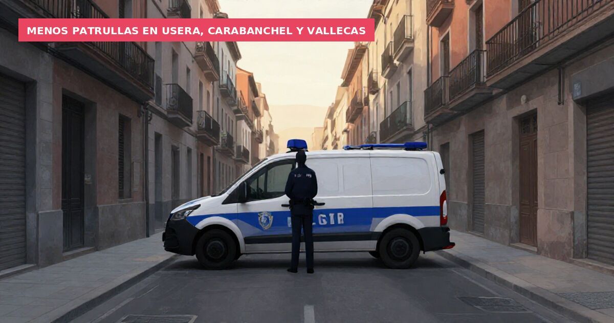 Menos patrullas en Usera, Carabanchel y Vallecas