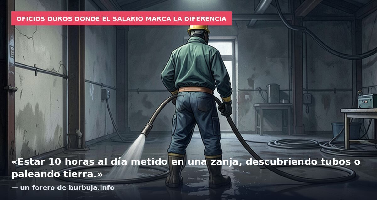 Oficios duros donde el salario marca la diferencia: «Estar 10 horas al día metido en una zanja, descubriendo tubos o paleando tierra.» — un forero de burbuja.info