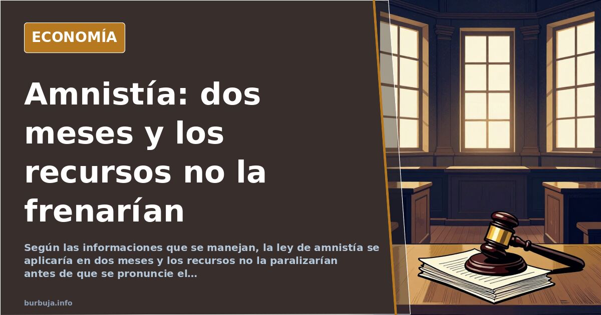 La amnistía se aplicaría en dos meses, según las informaciones