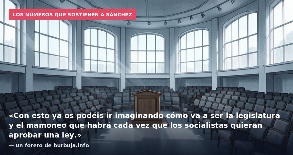 Los números que sostienen a Sánchez: «Con esto ya os podéis ir imaginando cómo va a ser la legislatura y el mamoneo que habrá cada vez que los socialistas quieran aprobar una ley.» — un forero de burbuja.info