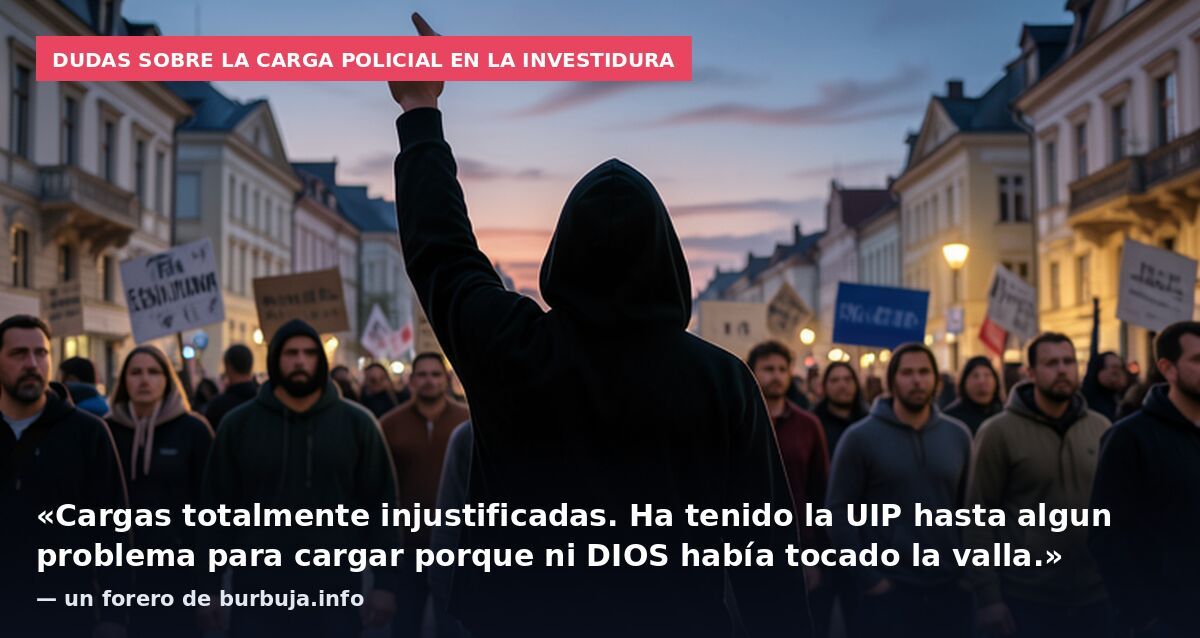 Dudas sobre la carga policial en la investidura: «Cargas totalmente injustificadas. Ha tenido la UIP hasta algun problema para cargar porque ni DIOS había tocado la valla.» — un forero de burbuja.info