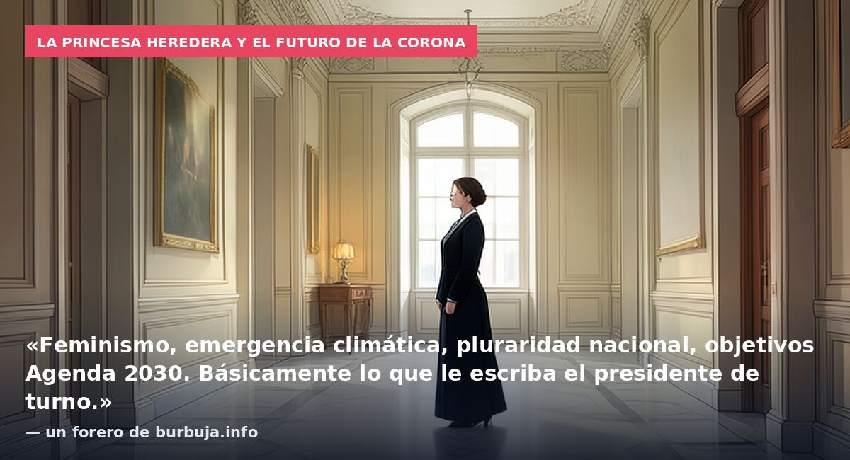 La princesa heredera y el futuro de la Corona: «Feminismo, emergencia climática, pluraridad nacional, objetivos Agenda 2030. Básicamente lo que le escriba el presidente de turno.» — un forero de burbuja.info