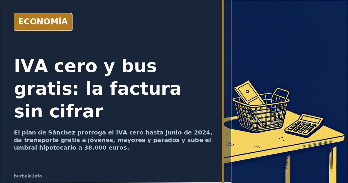 IVA cero y transporte gratis: Sánchez no cifra la factura