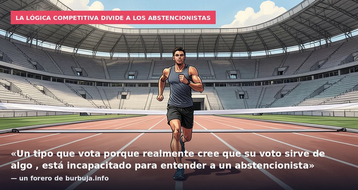 La lógica competitiva divide a los abstencionistas: «Un tipo que vota porque realmente cree que su voto sirve de algo , está incapacitado para entender a un abstencionista» — un forero de burbuja.info