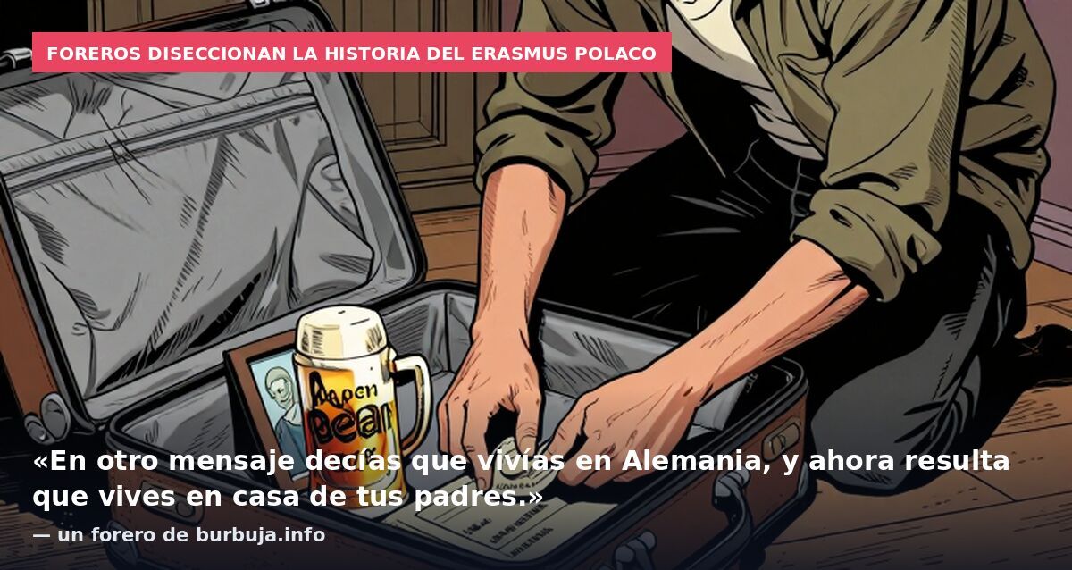 Foreros diseccionan la historia del Erasmus polaco: «En otro mensaje decías que vivías en Alemania, y ahora resulta que vives en casa de tus padres.» — un forero de burbuja.info
