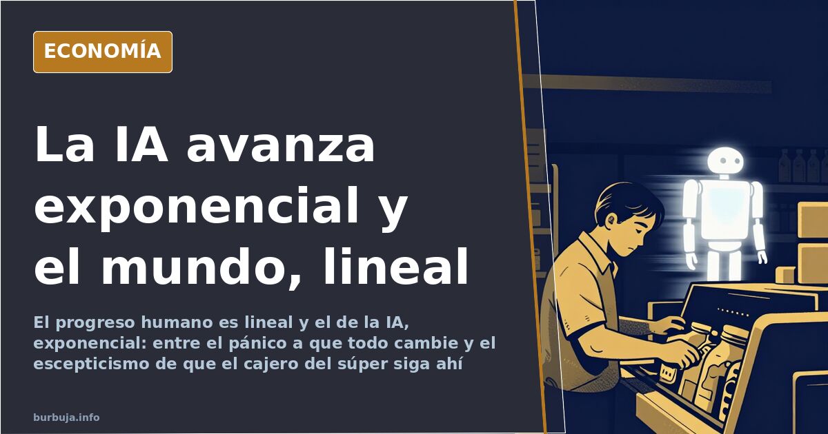 Dos curvas comparadas: una línea recta y otra disparada, imagen del avance exponencial de la inteligencia artificial