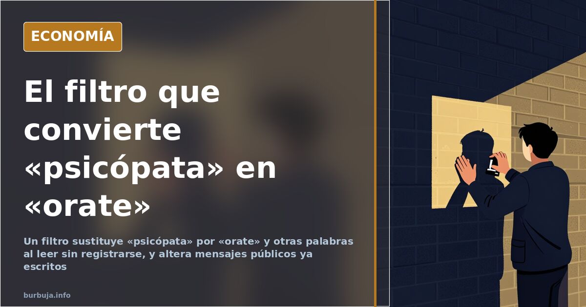 Filtro cambia «psicópata» por «orate» y «joder» por «jorobar»