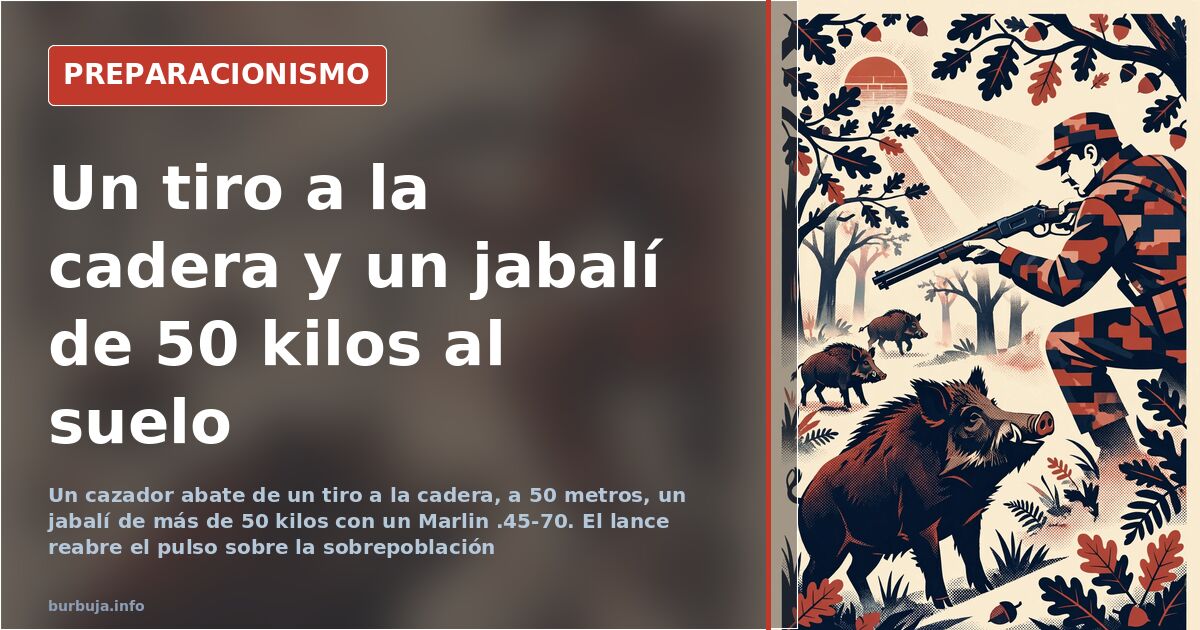 Cazador cargando un jabalí abatido en una pick-up junto al borde de una carretera de monte