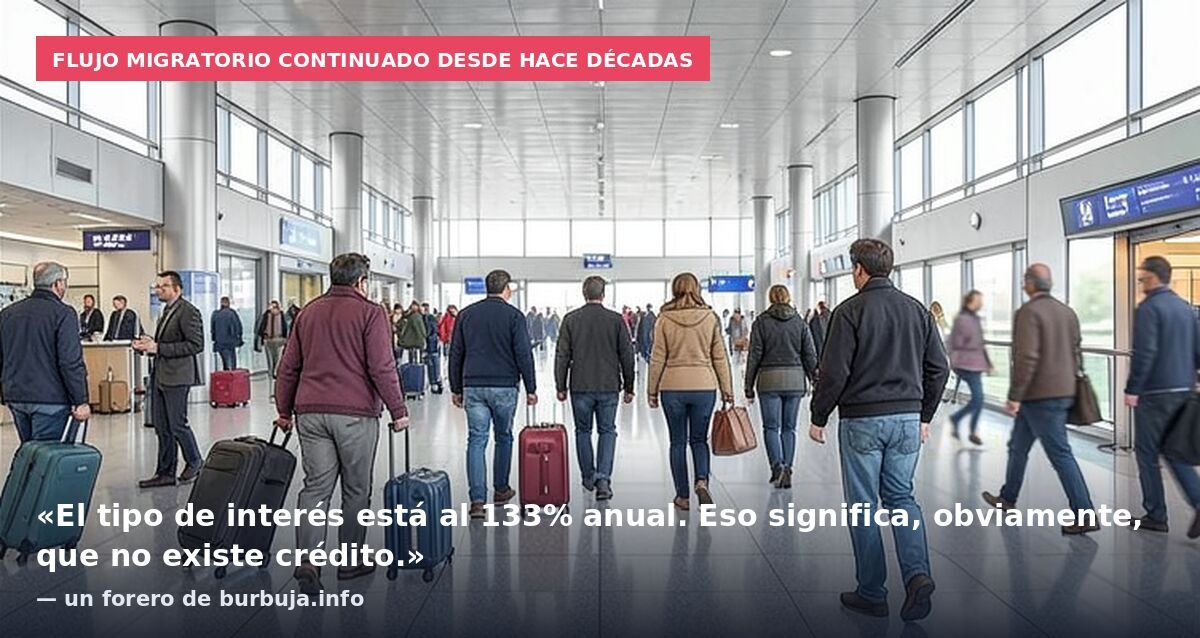Flujo migratorio continuado desde hace décadas: «El tipo de interés está al 133% anual. Eso significa, obviamente, que no existe crédito.» — un forero de burbuja.info