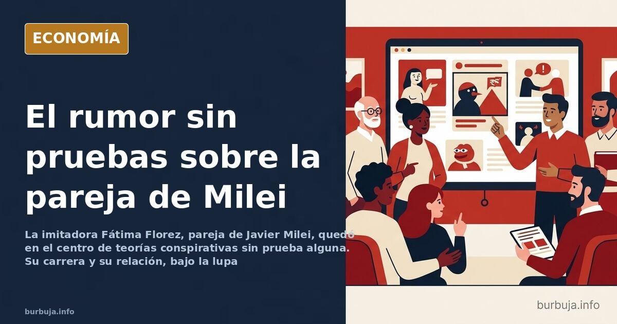 Ilustración editorial de Fátima Florez, imitadora argentina y pareja de Javier Milei, entre símbolos de poder y rumores viral