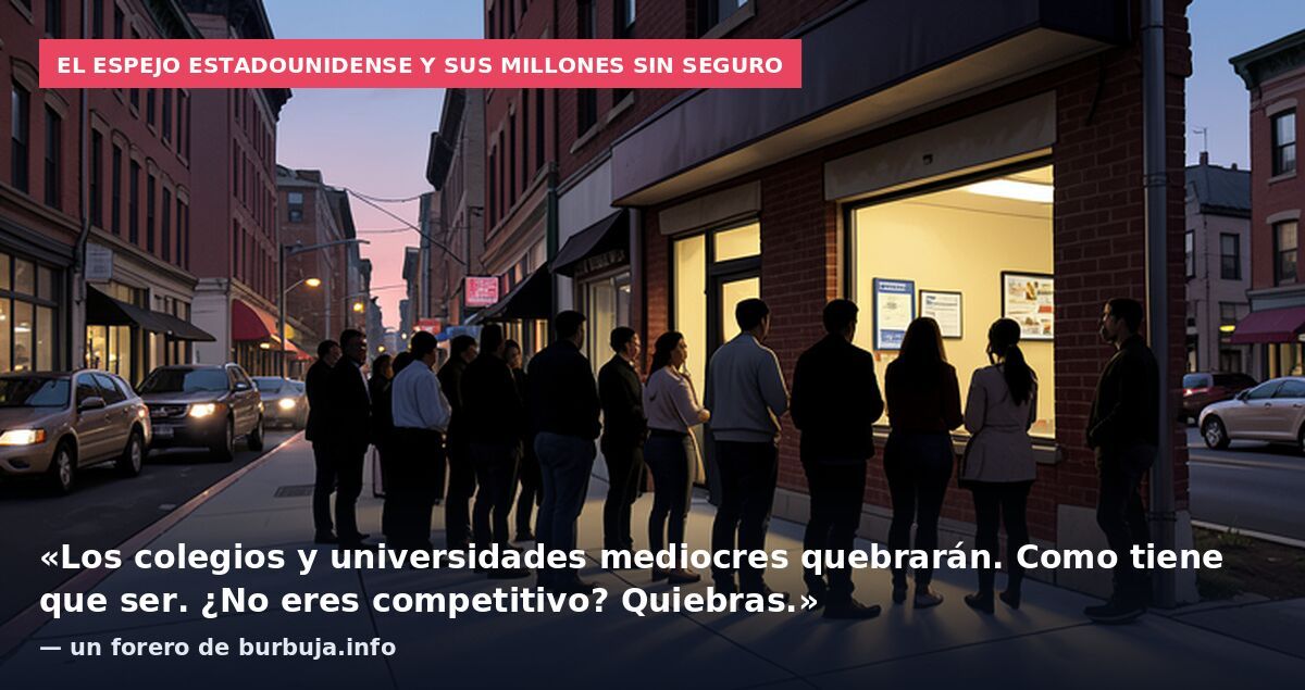 El espejo estadounidense y sus millones sin seguro: «Los colegios y universidades mediocres quebrarán. Como tiene que ser. ¿No eres competitivo? Quiebras.» — un forero de burbuja.info
