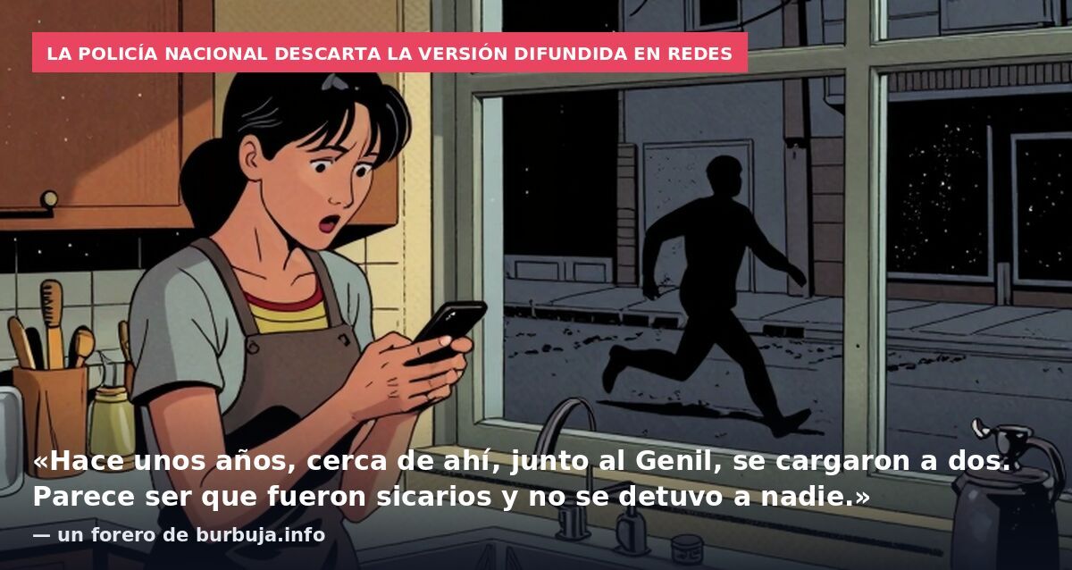 La Policía Nacional descarta la versión difundida en redes: «Hace unos años, cerca de ahí, junto al Genil, se cargaron a dos. Parece ser que fueron sicarios y no se detuvo a nadie.» — un forero de burbuja.info
