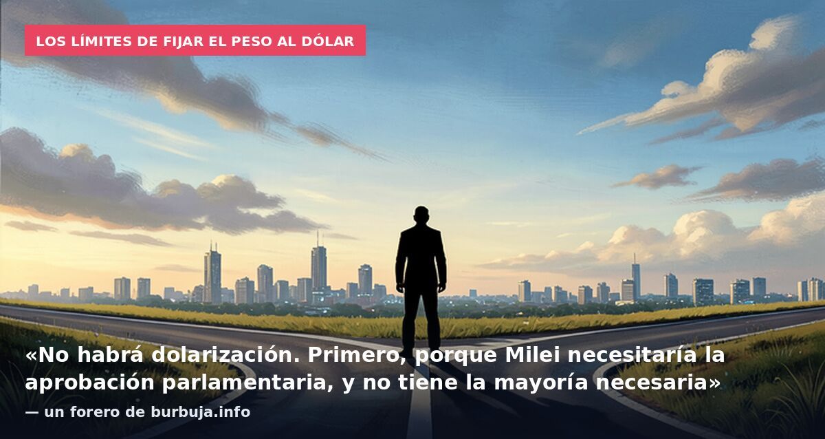 Los límites de fijar el peso al dólar: «No habrá dolarización. Primero, porque Milei necesitaría la aprobación parlamentaria, y no tiene la mayoría necesaria» — un forero de burbuja.info