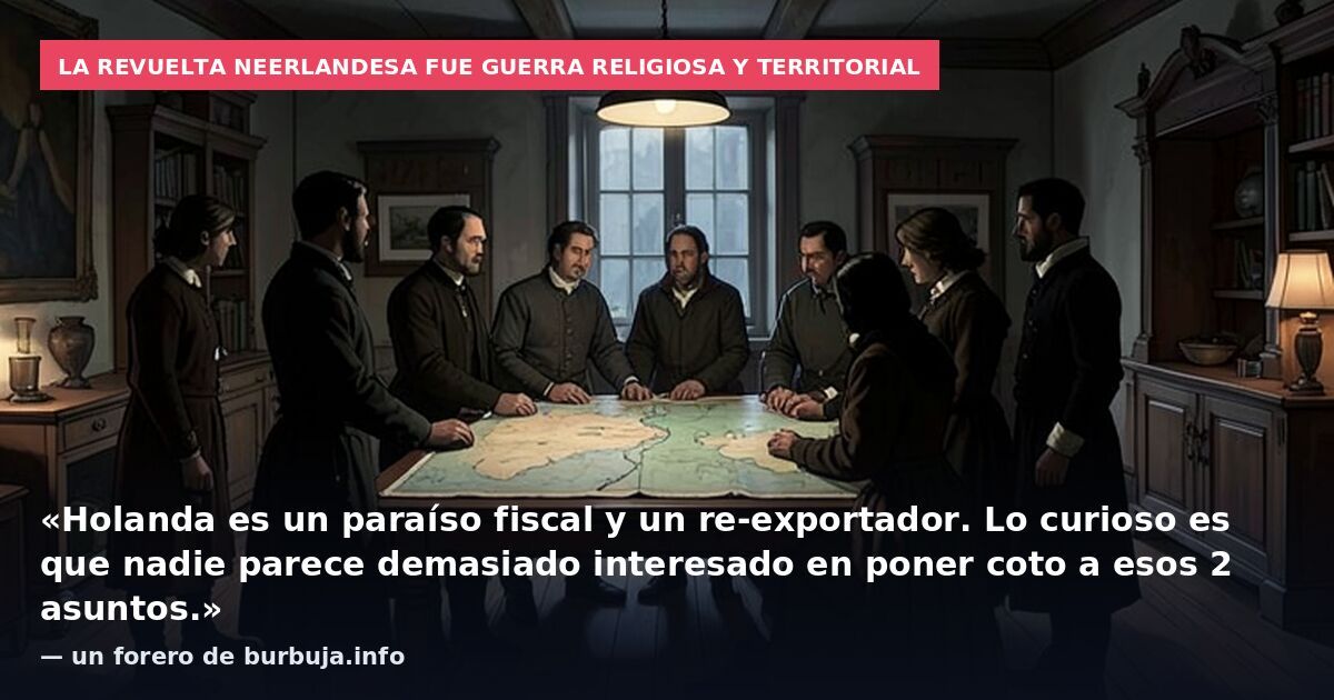 La revuelta neerlandesa fue guerra religiosa y territorial: «Holanda es un paraíso fiscal y un re-exportador. Lo curioso es que nadie parece demasiado interesado en poner coto a esos 2 asuntos.» — un forero de burbuja.info