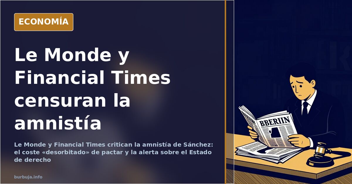 Le Monde y Financial Times cargan contra la amnistía de Sánchez