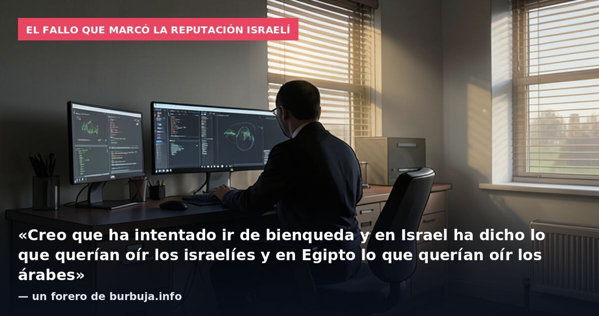 El fallo que marcó la reputación israelí: «Creo que ha intentado ir de bienqueda y en Israel ha dicho lo que querían oír los israelíes y en Egipto lo que querían oír los árabes» — un forero de burbuja.info