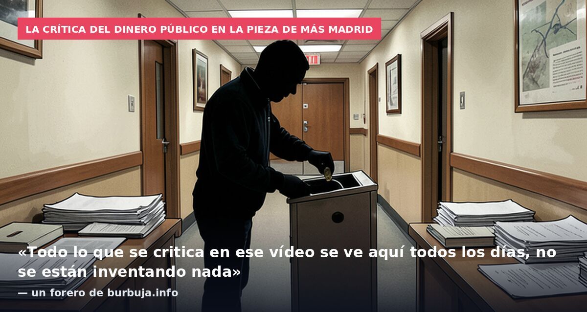 La crítica del dinero público en la pieza de Más Madrid: «Todo lo que se critica en ese vídeo se ve aquí todos los días, no se están inventando nada» — un forero de burbuja.info