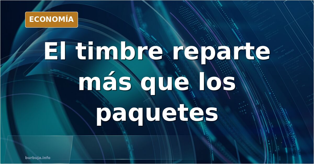 Ilustración editorial de un portal con un timbre iluminado y cajas de paquetes apiladas en el rellano de un edificio de vivie