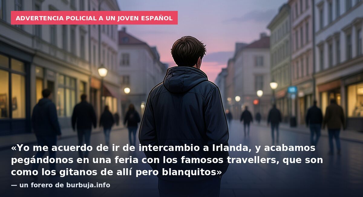 Advertencia policial a un joven español: «Yo me acuerdo de ir de intercambio a Irlanda, y acabamos pegándonos en una feria con los famosos travellers, que son como los gitanos de allí pero blanquitos» — un forero de burbuja.info