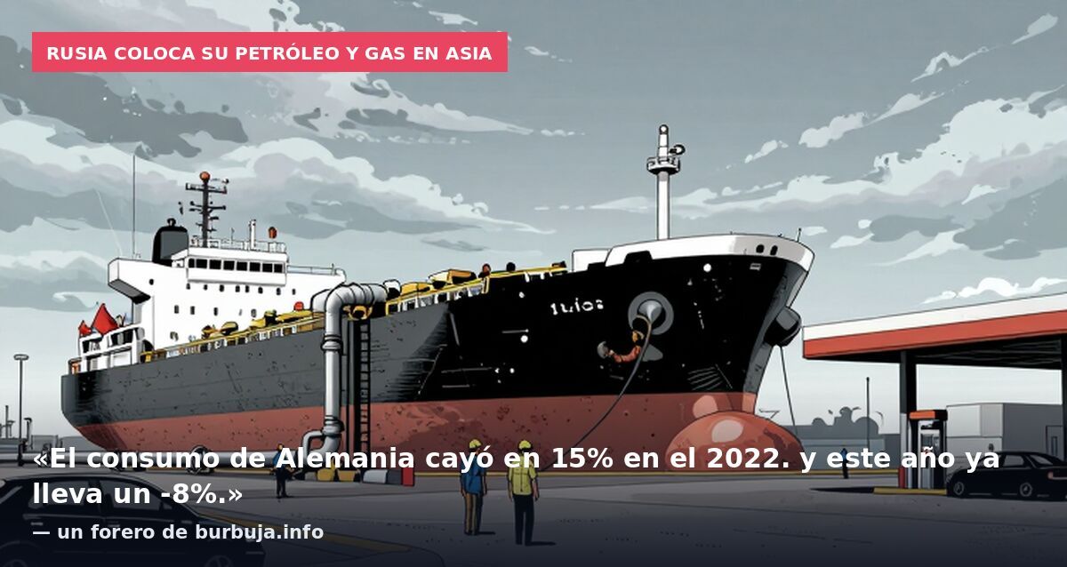 Rusia coloca su petróleo y gas en Asia: «El consumo de Alemania cayó en 15% en el 2022. y este año ya lleva un -8%.» — un forero de burbuja.info