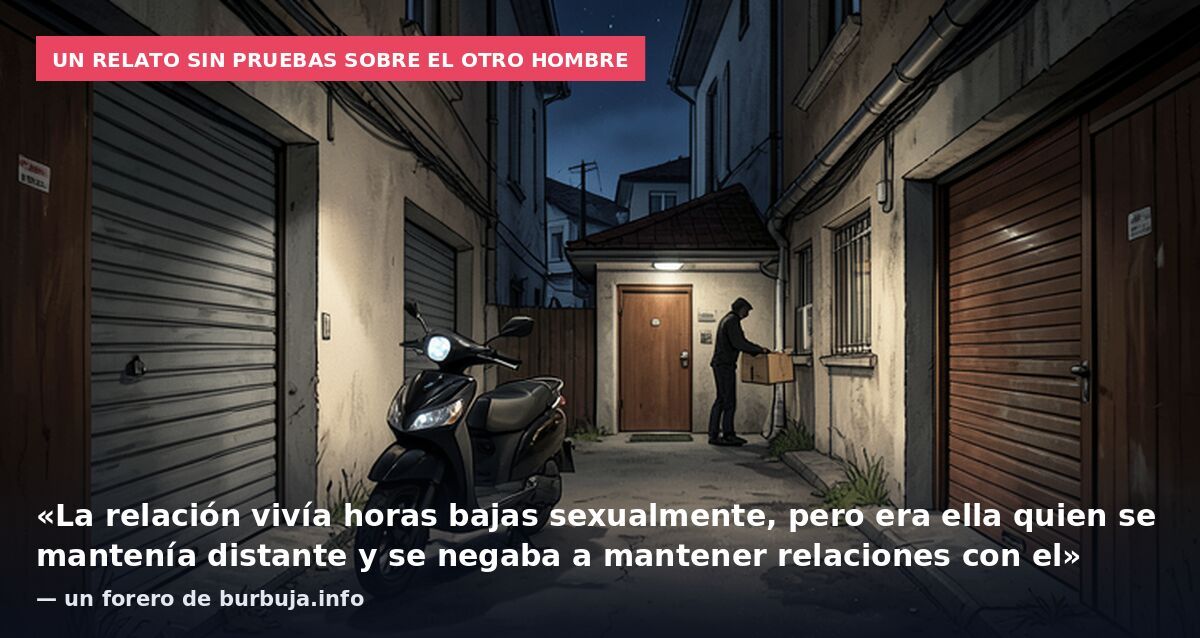 Un relato sin pruebas sobre el otro hombre: «La relación vivía horas bajas sexualmente, pero era ella quien se mantenía distante y se negaba a mantener relaciones con el» — un forero de burbuja.info