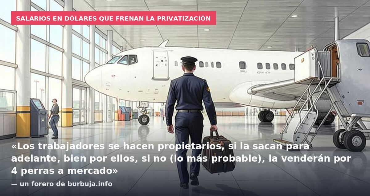 Salarios en dólares que frenan la privatización: «Los trabajadores se hacen propietarios, si la sacan para adelante, bien por ellos, si no (lo más probable), la venderán por 4 perras a mercado» — un forero de burbuja.info