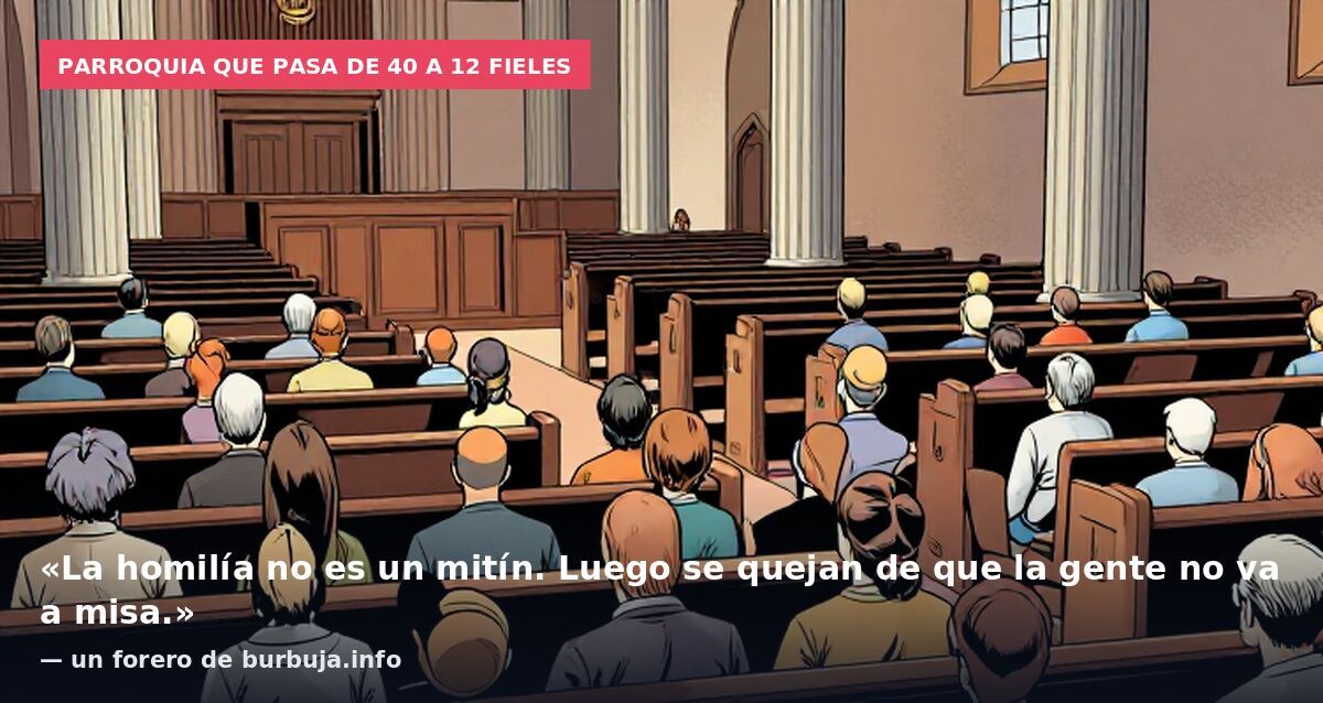 Parroquia que pasa de 40 a 12 fieles: «La homilía no es un mitín. Luego se quejan de que la gente no va a misa.» — un forero de burbuja.info